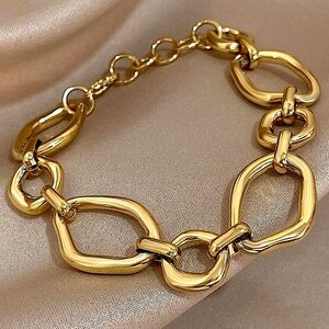 Geometric Chain Link Gold Luxury Bracelet Stainless Steel